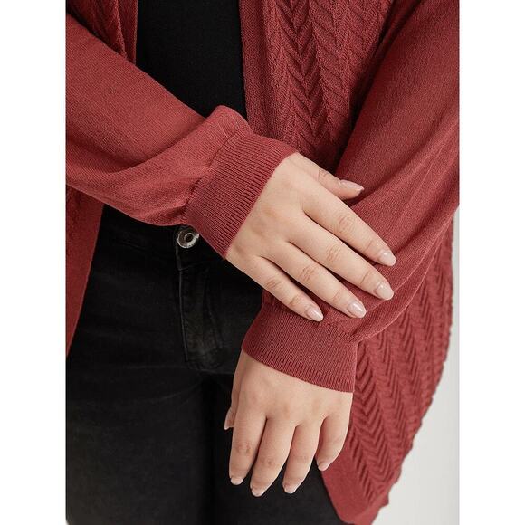 Plus Size 3X 22 24 Russet Rare BloomChic Loose Open Front Cardigan • - Picture 9 of 10